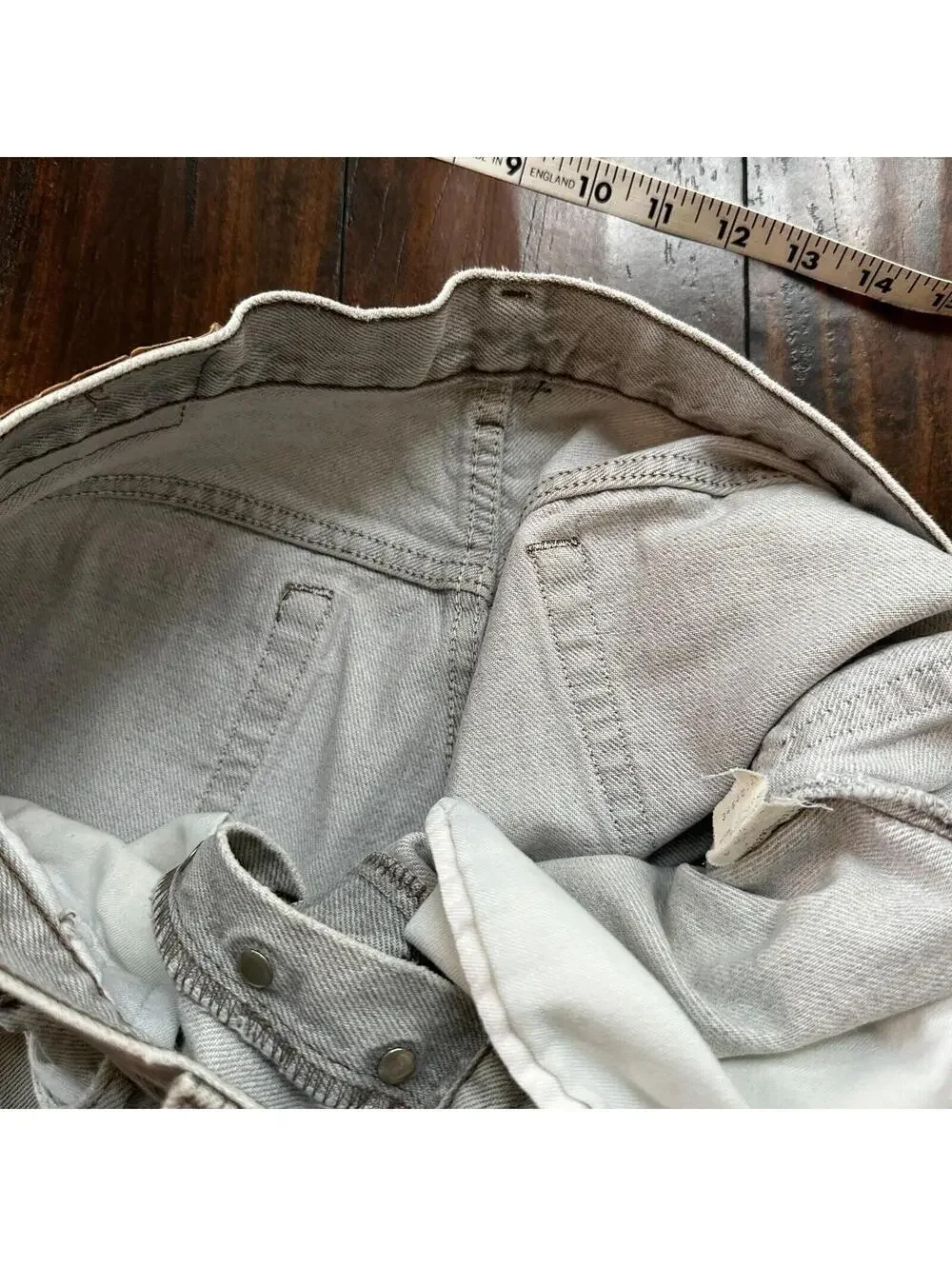 VTG USA Levis 501 Button Fly 90s Tag Jeans 80s 34x30 Act 31x28 Grey Faded White